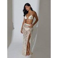 South Beach Starfish Decal Triangle Bikini Top - Cream