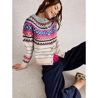 White Stuff Arctic Fairisle Cardigan - Cream