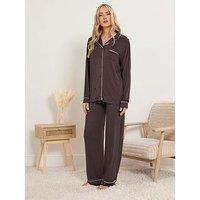Long Tall Sally Sleeve Pj Set - Brown