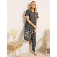 Long Tall Sally Sparkle Shine Pyjama Set - Grey