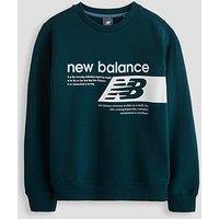 New Balance Junior Boys Players Graphic Crew Sweatshirt - Green
