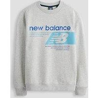New Balance Junior Boys Players Graphic Crew Sweatshirt - Grey