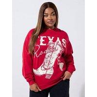 Yours Curve Texas Boot Sweatshirt - Red