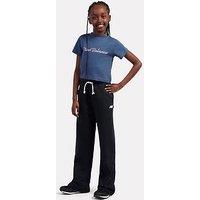 New Balance Junior Girls Small Logo Wide Leg Jogger - Black