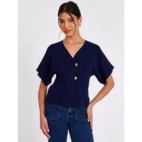 Quiz Navy Short Sleeve Knit Cardigan