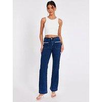 Quiz Blue Diamante Front Pocket Jeans