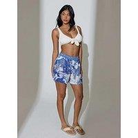 South Beach Leopard Printed Shorts - Blue