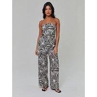 South Beach Sunburst Textured Bandeau Ruched Top - Mono