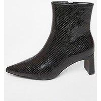 Quiz Black Snake Print Ankle Boots