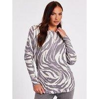 Quiz Zebra Print Batwing Jumper
