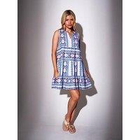 South Beach South Beach Jacquard Sleeveless Mini Dress-Blue