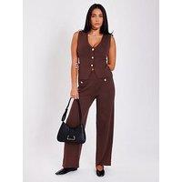 Quiz Brown Knitted Trousers
