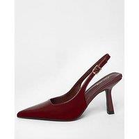 Quiz Dark Red Faux Leather Court Heels