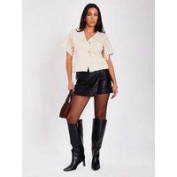 Quiz Black Faux Leather Skort