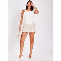 Quiz Stone Faux Leather Skort