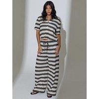 South Beach Crochet Short Sleeve Boxy Shirt- Multi