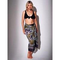 South Beach Printed Palm Tree Sarong - Multi