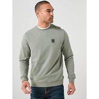 Belstaff Patch Logo Crew Neck Sweatshirt - Light Green