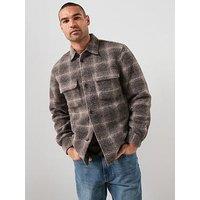 Mango Bodrum Checked Double Pocket Jacket - Brown