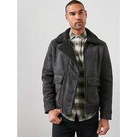 Mango Double Face Jacket With Fleece Lining - Grey