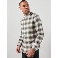 Mango Pierre Checked Shirt - Dark Green