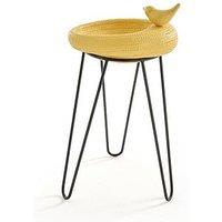 The Very Collection Birdbath On Metal Stand- Lemon