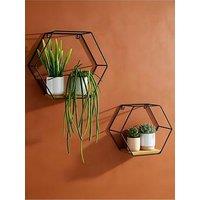 The Very Collection Set Of 2 Hexagon Wall Shelves