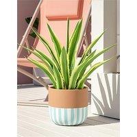 The Very Collection Stripe Planter 28Cm- Blue