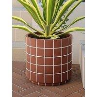 The Very Collection Tiled Grid Planter 27Cm Wide - Rust