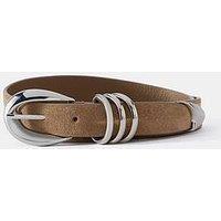 Mint Velvet Chunky Keeper Buckle Belt - Brown