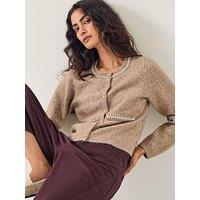 Monsoon Evie Embellished Cardigan - Brown