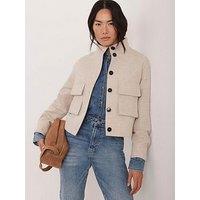 Mint Velvet Herringbone Jacket - Cream