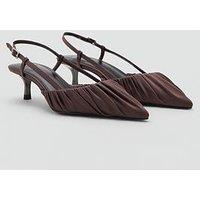 Mango Ruched Satin Kitten Heel