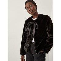 Monsoon Farah Short Fur Jacket - Black