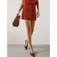Mango Satin Short Skirt - Red