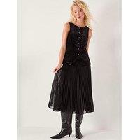 Monsoon Vanessa Velvet Mix Dress - Black