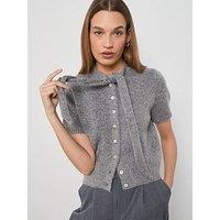 Mango Scarf Detail Cardigan - Grey