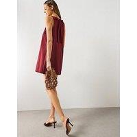 Mango Satin Tie Dress - Red