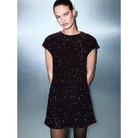 Mango Sequin Dress With Open Back - Red