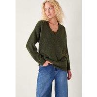 Monsoon Leanne Lace Jumper - Green