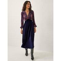 Monsoon Milena Devore Dress - Purple