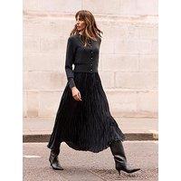 Mint Velvet Cardigan & Pleated Dress - Grey