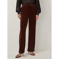 Monsoon Mila Velvet Trousers - Brown