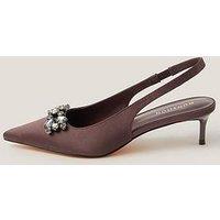 Monsoon Kary Satin Slingback Heels - Brown