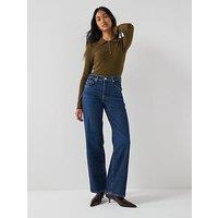 7 For All Mankind Luxe Vintage Stovepipe Straight Jeans - Navy