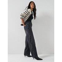 7 For All Mankind Luxe Vintage Stovepipe Straight Jeans - Black