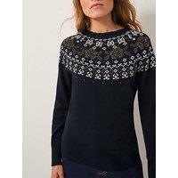 Monsoon Fia Fairisle Jumper - Black