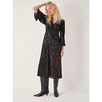 Monsoon Deyla Devore Dress - Black