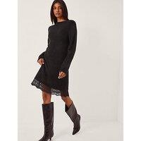 Monsoon Lou Lace Knit Dress - Black
