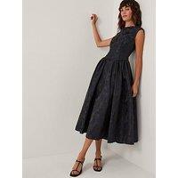 Monsoon Jayda Jacquard Dress - Blue